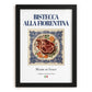 Bistecca alla Fiorentina – Italian Meat Dish, Fine Dining Restaurant Poster, in sleek black frame