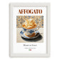 Affogato – Italian Dessert Dish, Farmhouse Kitchen Art, placed in minimal white frame