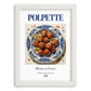 Polpette – Italian Meat Dish, Tavern Wall Decor, placed in minimal white frame