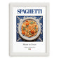 Spaghetti – Italian Pasta, Trattoria Wall Art, placed in minimal white frame