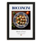 Bocconcini – Italian Cheese Dish, Farmhouse Kitchen Painting, in sleek black frame