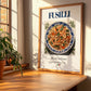 Fusilli – Italian Pasta, Trattoria Illustration, no-text version framed in wood