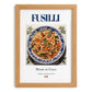 Fusilli – Italian Pasta, Trattoria Illustration, set in oak frame
