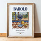 Barolo – Italian Red Wine, Wine Bar Painting, in wooden frame leaning on the floor