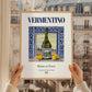Vermentino – Italian White Wine, Vineyard Terrace Illustration, styled in a charming Paris street view