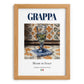 Grappa – Italian Spirit Drink, Jazz Bar Print, set in oak frame