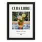 Cuba Libre – Cuban Cocktail Drink, Cocktail Lounge Wall Art, in sleek black frame