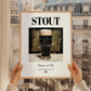 Stout – English Beer, Sports Bar Poster, styled in a charming Paris street view