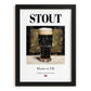 Stout – English Beer, Sports Bar Poster, in sleek black frame