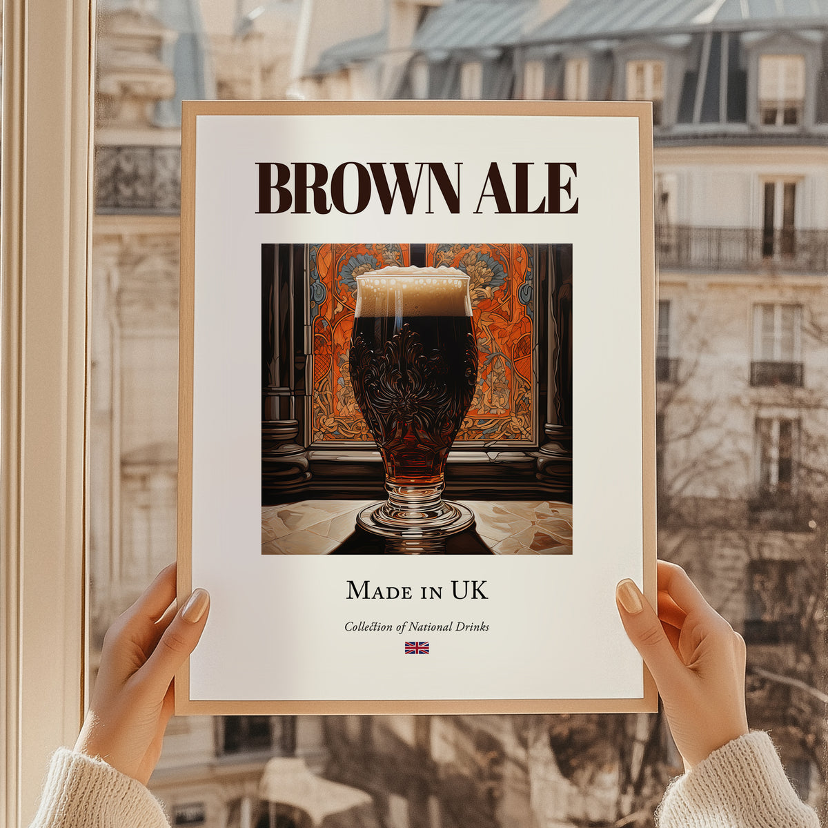 Brown Ale – English Beer, Gastropub Still Life, styled in a charming Paris street view