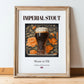 Imperial Stout – English Beer, Brauhaus Poster, in wooden frame leaning on the floor