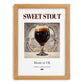 Sweet Stout – English Beer, Gastropub Print, set in oak frame