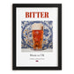 Bitter – English Beer, Brauhaus Poster, in sleek black frame