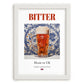 Bitter – English Beer, Brauhaus Poster, placed in minimal white frame