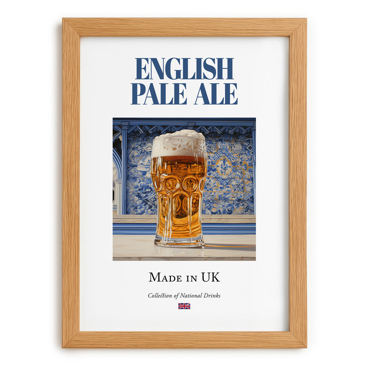 English Pale Ale – English Beer, Taproom Poster, set in oak frame