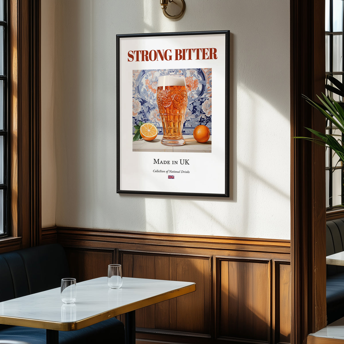 Strong Bitter – English Beer, Sports Bar Poster, clean layout with no caption