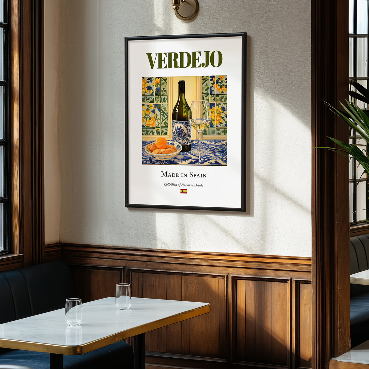 Verdejo – Spanish White Wine, Vinoteca Painting, clean layout with no caption
