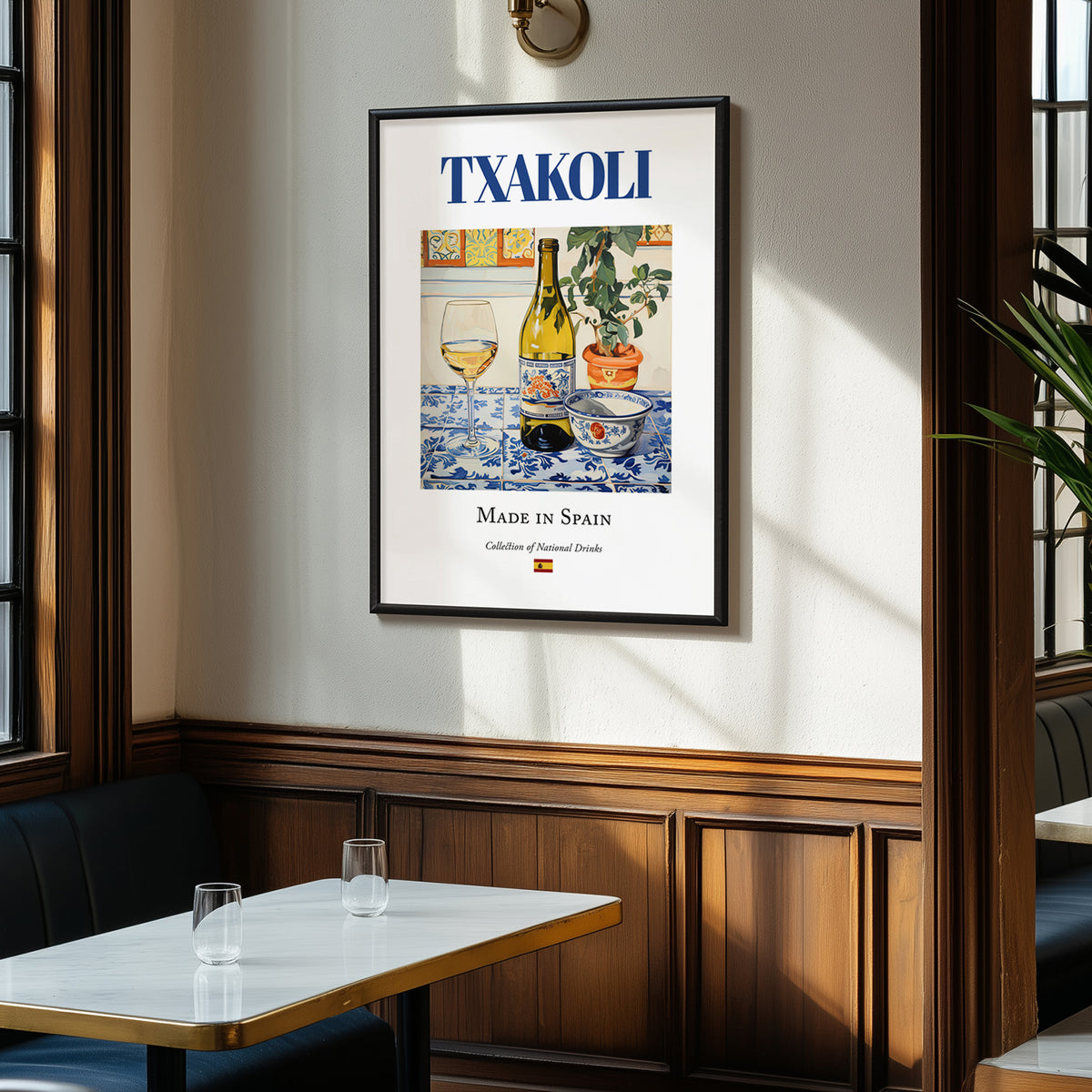 Txakoli – Spanish White Wine, Enoteca Poster, clean layout with no caption