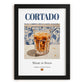 Cortado – Spanish Coffee, Espresso Bar Print, in sleek black frame