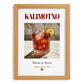 Kalimotxo – Spanish Cocktail Drink, Speakeasy Illustration, set in oak frame