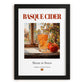 Basque Cider – Spanish Cider Cider, Country Pub Poster, in sleek black frame