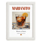 Marianito – Spanish Cocktail Drink, Beach Bar Painting, placed in minimal white frame