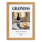 Gigondas – French Red Wine, Wine Bar Poster, set in oak frame