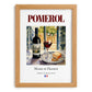 Pomerol – French Red Wine, Wine Bar Print, set in oak frame