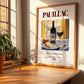 Pauillac – French Red Wine, Wine Bar Wall Decor, no-text version framed in wood