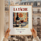 La Tâche – French Red Wine, Wine Bar Illustration, styled in a charming Paris street view