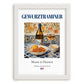 Gewurztraminer – French White Wine, Wine Bar Wall Art, placed in minimal white frame