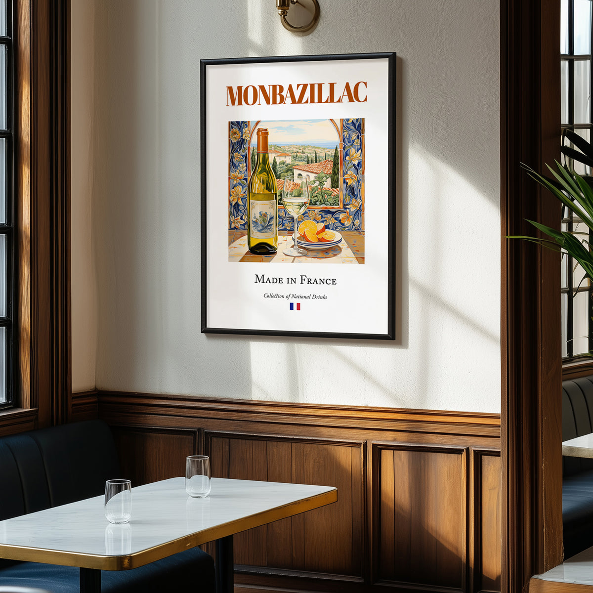 Monbazillac – French Dessert Wine, Wine Bar Wall Art, clean layout with no caption
