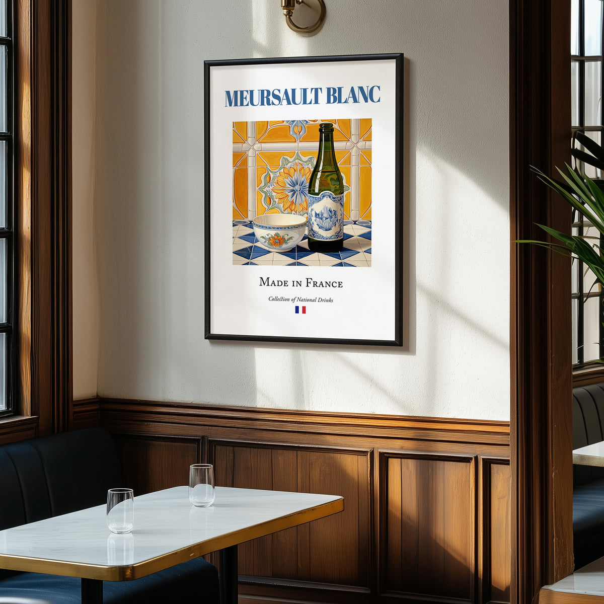 Meursault blanc – French White Wine, Vinoteca Wall Decor, clean layout with no caption
