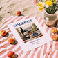 Sangiovese – Italian Red Wine, Vinoteca Print, unframed on coastal sand