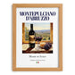 Montepulciano d'Abruzzo – Italian Red Wine, Vineyard Terrace Illustration, set in oak frame
