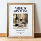 Nerello Mascalese – Italian Red Wine, Tasting Room Wall Art, in wooden frame leaning on the floor
