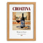 Croatina – Italian Red Wine, Vineyard Terrace Illustration, set in oak frame
