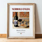 Nebbiolo d’Alba – Italian Red Wine, Bodega Poster, in wooden frame leaning on the floor