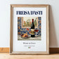 Freisa d’Asti – Italian Red Wine, Tasting Room Poster, in wooden frame leaning on the floor