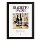Brachetto d’Acqui – Italian Red Wine, Vineyard Terrace Illustration, in sleek black frame