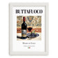 Buttafuoco – Italian Red Wine, Bodega Print, placed in minimal white frame
