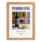 Perricone – Italian Red Wine, Tasting Room Illustration, set in oak frame