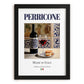 Perricone – Italian Red Wine, Tasting Room Illustration, in sleek black frame