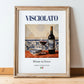 Visciolato – Italian Red Wine, Vinoteca Poster, in wooden frame leaning on the floor