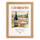 Catarratto – Italian White Wine, Wine Bar Illustration, set in oak frame