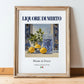 Liquore di mirto – Italian Liqueur Drink, Hotel Lobby Illustration, in wooden frame leaning on the floor