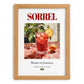 Sorrel – Jamaican Beverage Drink, Jazz Bar Print, set in oak frame