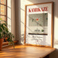 Kamikaze – Japanese Cocktail Drink, Beach Bar Print, no-text version framed in wood