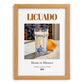Licuado – Mexican Beverage Drink, Rooftop Terrace Poster, set in oak frame
