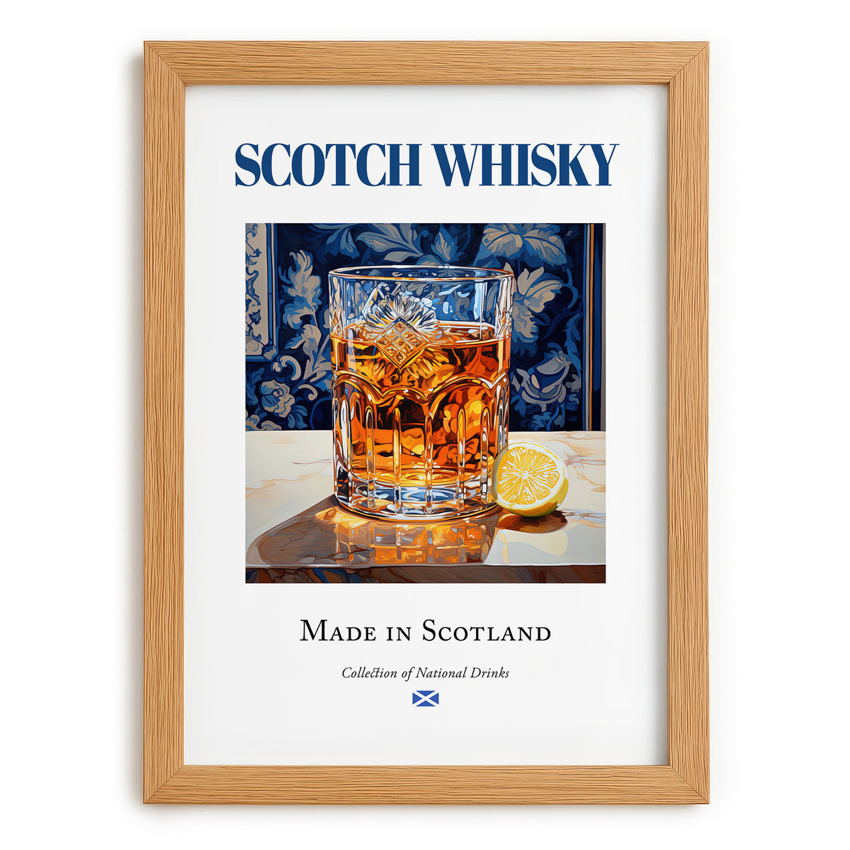 Scotch Whisky – Scottish Spirit Drink, Sky Bar Poster, set in oak frame